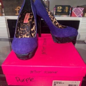 Betsey Johnson Purple Suede Heels